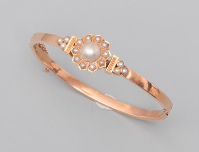 Bracelet rigide, ouvrant d'or rose, 750 MM,...