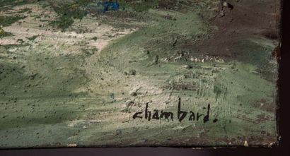 null David Chambard (1950- ): Huile sur toile, sans titre , 116 x 89 cm.