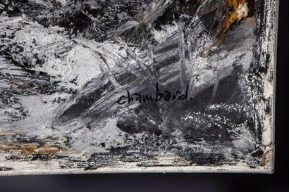  David Chambard (1950- ): "Bain mousse", acrylique sur toile, 1984, 146 X 89 cm....