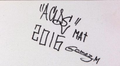 null Acid Mat (1984- ): "ACIDE COLORS", Bombe et marqueur sur une toile 3D, 2016,...