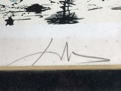 null Salvador DALI (1904 - 1989): "La plage", lithographie, signée, numérotée 91/300,...