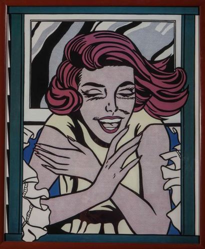 Roy Lichtenstein (1923-1997): Portrait vers 1963, "Smiling Girl", offset lithographie...