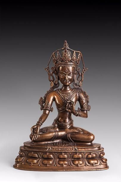 null Le Boddhisattva Padma Pani Lokesvara assis en virasana sur une base lotiforme...