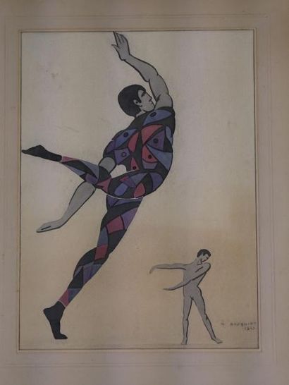 null Marcel BAUGNIET - Esquisses de costume pour danseurs dans le ballet Akarova...