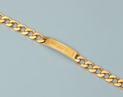 null Bracelet gourmette d'homme en or jaune, 750 MM, vendue avec maille supplémentaires,...