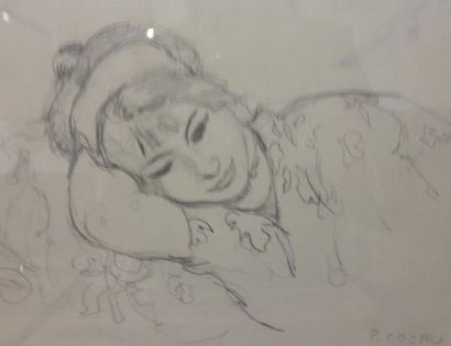 null Pierre CORNU (1895-1996) - Jeune femme endormie - signée en bas à droite, 20...