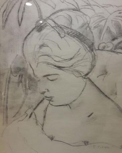 null Pierre CORNU (1895-1996) - Portrait d'une Elegante - signée en bas à droite...