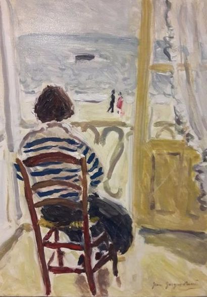 null Jean Jacques RENE (1943- ) - Femme assise - huile sur toile, signée en bas à...