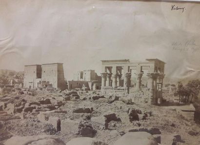 null Lot de 5 photographies archéologiques encadrées, Pompeï, Palatine, Ro etc….,...
