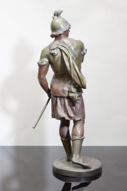 null Soldat romain Emile Louis PIICAULT en régule , Hauteur : 52 cm.