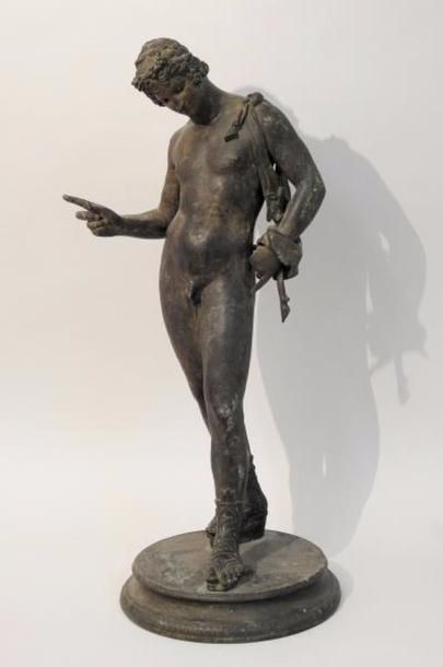 null Dieu Bacchus jeune. Bronze d’après l’antique. XIXès. H :62cm. Travail italien....