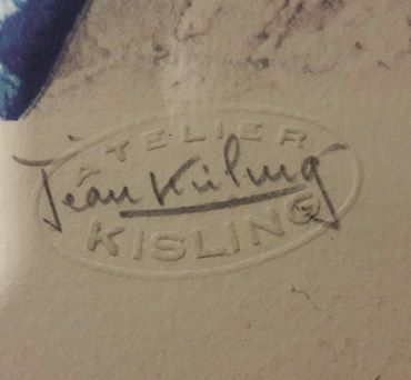 null Jean Kisling, Portrait de femme sur fond végétal, sérigraphie sur papier, numérotée...