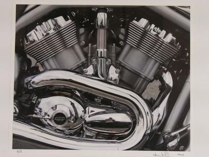 null Claude Le BIHAN - Harley Davidson - 2 Photos signées en bas à droite - N°2/3...