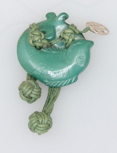 null KENZO. Broche ruban de tissu vert, modèle Chinese Knots, 2006, 