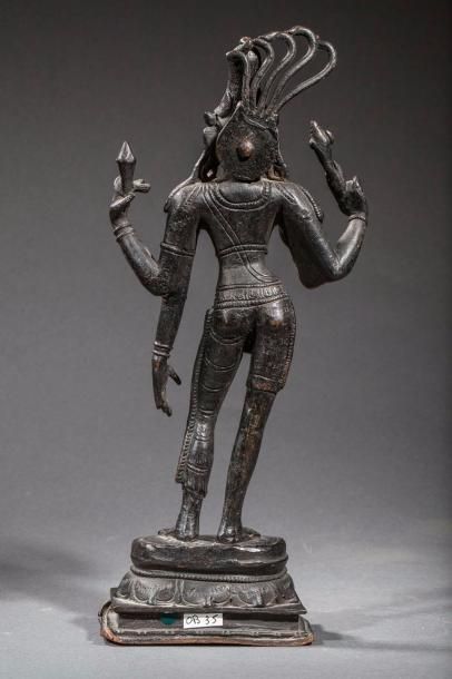 null Figuration composite Shiva Parvati illustrant le couple divin dans une même...