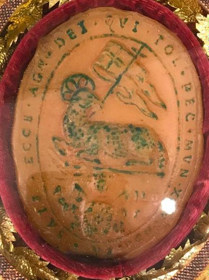 null Empreinte de sceau représentant l'agnus dei - 15 x 12,5 cm