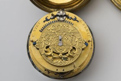 null Oignon fin du XVII ème , boite en laiton doré au mercure vers 1690-1700 VIETà...