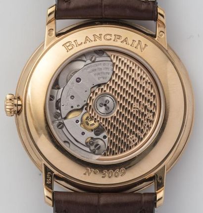 null BLANCPAIN collection Villeret ultra plate ref: 6651-3642-55B - Montre en or...