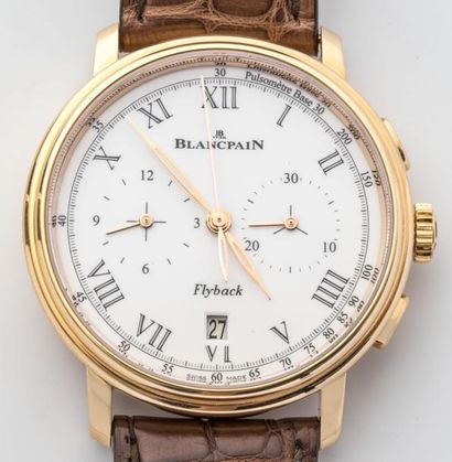 null BLANCPAIN modèle collection Villeret ref: 6680F- 3631-55B Chronographe Flyback...