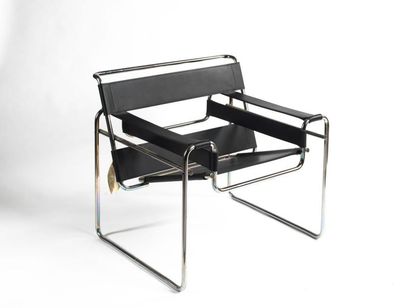 null WASSILY chair - Edition d'origine - Marcel BEUER - Cuir et Inox - Edition KNOLL...