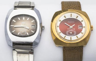 null Deux montres bracelet vintage, mécaniques à remontage manuel, des années 70-...