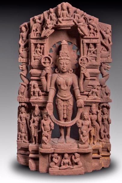 null Importante stèle Parvati, épouse de Shiva, déesse de l'amour et de la création,...