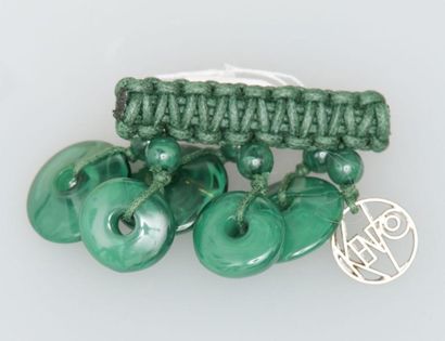 null KENZO. Broche modèle Barrette, Ball and Knots, couleur vert, 2006, 