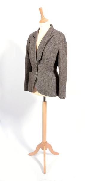 null THIERRY MUGLER - Veste cintrée en tweed beige - Taille 40 - Très bon état 