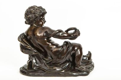 null D'après Alessandro ALGARDI Hercule enfant étouffant un serpent Epreuve en bronze...