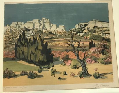 null BRAYER Yves (1907-1990) - Paysage de montagne - Lithographie - Epreuve d'artiste...