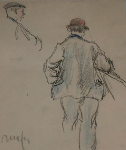 null Raymond RENEFER (1879-1957) - Pêche à la ligne - Dessin signé en bas à gauche...