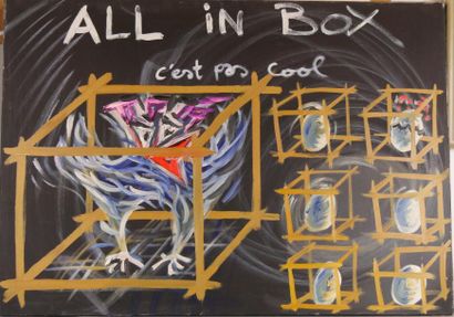 null Johny ZEISNER (Xxème siècle) - All in box - Huile sur fond acrylique - Signée...