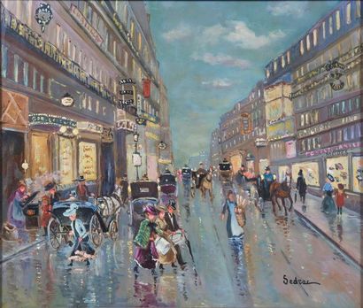 null Serge SEDRAC (1878-1974) - Paris de la belle époque - Huile sur toile signée...