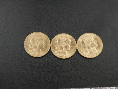 null 3 pièces 20 francs or - 1907 - Poids : 19,4gr 