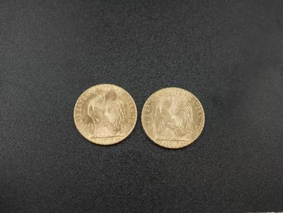 null 2 pièces 20 francs or - 1913 - Poids : 12,9gr 