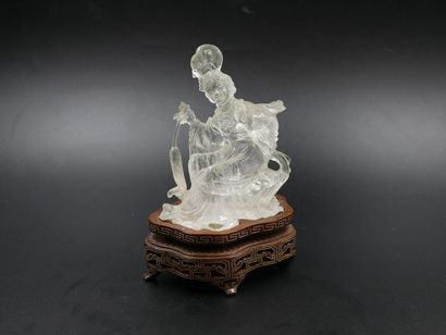null Sculpture Kwan Yin en cristal de roche - CHINE - XXème siècle - 11,5x9cm 