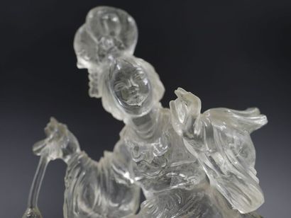 null Sculpture Kwan Yin en cristal de roche - CHINE - XXème siècle - 11,5x9cm 