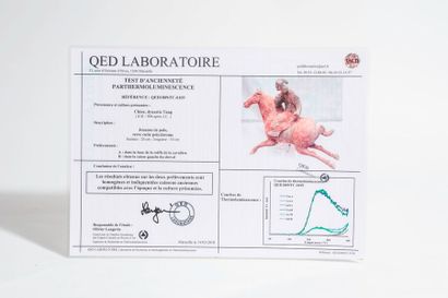 null Joueuse de polo. Terre cuite à engobe et traces de polychromie - CHINE - Dynastie...