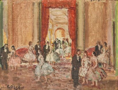 null Marcel COSSON (1878-1956) - Les danseuses au théatre - Huile sur toile signée...