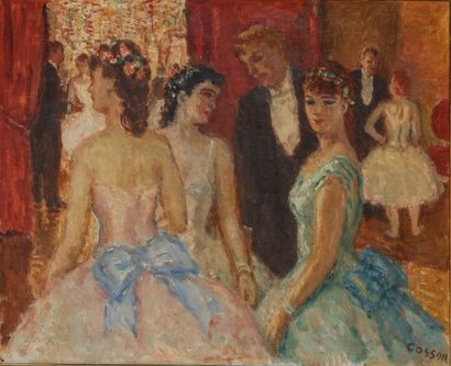 null Marcel COSSON (1878-1956) - Danseuses, huile sur toile, signée en bas à droite,...
