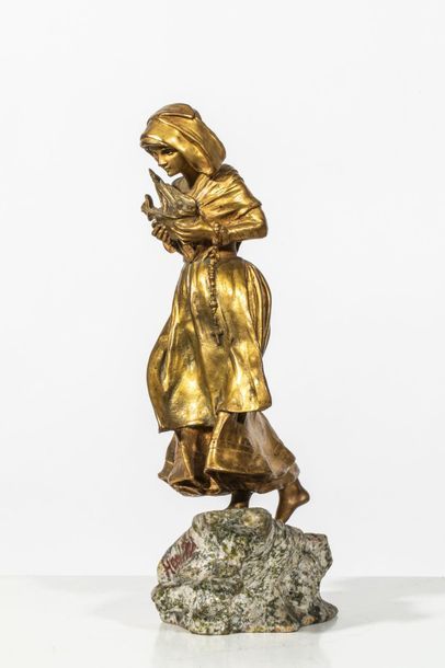 null Henri Honoré PLÉ (Paris 1853-1922), Le pardon aux pêcheurs, bronze à patine...