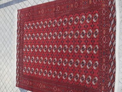 null Tapis TEKKE-BOUKHARA (Turkmen), Milieu XXème siècle, 290 cm X 234 cm.Caractéristiques...