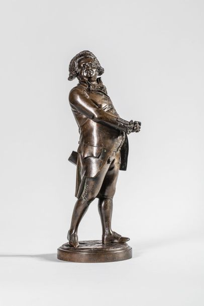 null Bronze en patine médaille représentant Mirabeau (1749-1791), figure de la Révolution...