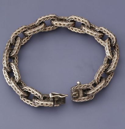 null HERMES Paris, Vendôme. Bracelet gourmette en , argent 925 MM, signé, longueur...