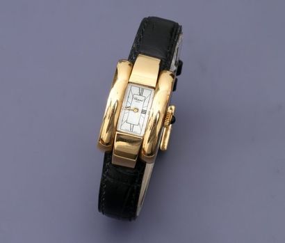 null CHOPARD, La Strada. Montre bracelet de dame en or jaune, 750 MM, lunette bombée,...