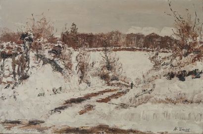 Henri DÉZIRÉ (1878-1965) - Paysage de neige...