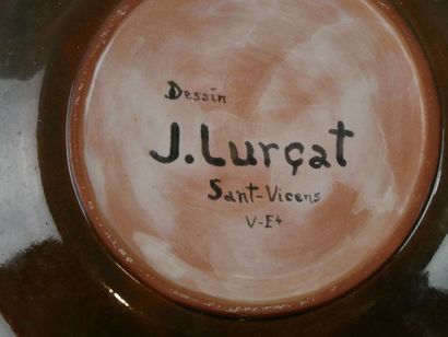 null Jean LURCAT (1892-1966) - 3 assiettes en céramique à décors stylisé de visage...