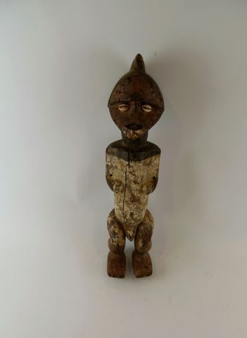 null Statue masculine en bois et kaolin - Yeux en cauris - Style du Congo - H : ...