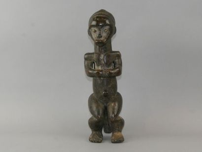 null Statuette féminine en bois de style Gabon - H : 45cm