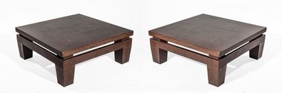 null Philippe HUREL (Né en 1955), Paire de tables basses, Haut.: 100 cm - Larg.:...
